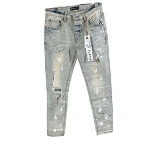 NWT Purple Brand P001 Paint Splatter Distressed Skinny Jeans Sz 30